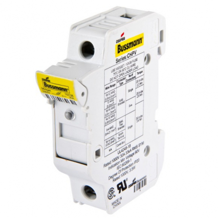 PODSTAWA BEZPIECZNIKOWA 10X38MM 2P 32A 1000VDC GPV NA SZYNĘ DIN BUSSMANN - EATON - CHPV2U