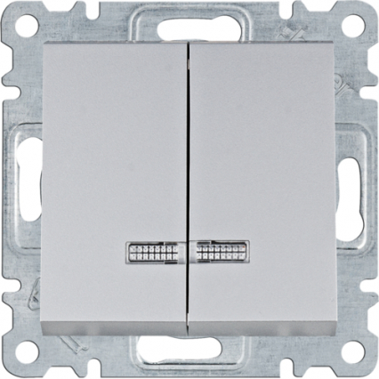 ŁĄCZNIK KONTROLNY ŚWIECZNIKOWY 10AX 250V SREBRNY LUMINA - HAGER - WL0242