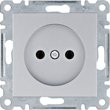 lumina Gniazdo zasilające bez uziemienia, 16A/250VAC, srebrny - HAGER - WL1012