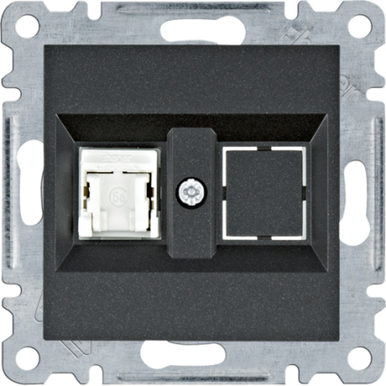 GNIAZDO KOMPUTEROWE POJEDYNCZE RJ45 KAT. 5E UTP CZARNY LUMINA INTENSE - HAGER - WL2113