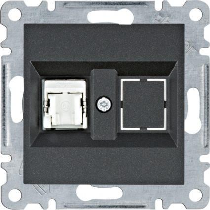 GNIAZDO KOMPUTEROWE POJEDYNCZE RJ45 KAT. 5E FTP CZARNY LUMINA - HAGER - WL2133