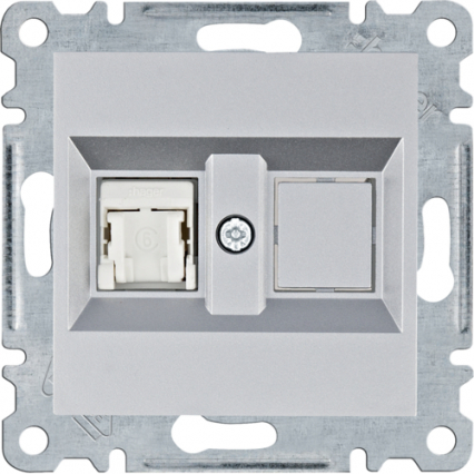 lumina Gniazdo komputerowe pojedyczne RJ45 kat.6 UTP, srebrny - HAGER - WL2152