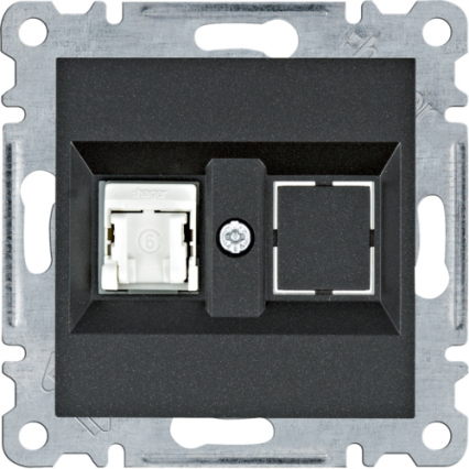 GNIAZDO KOMPUTEROWE POJEDYNCZE RJ45 KAT. 6 UTP CZARNY LUMINA - HAGER - WL2153