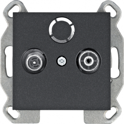 GNIAZDO RTV PRZELOTOWE CZARNY LUMINA - HAGER - WL3023