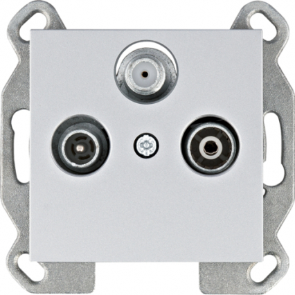 GNIAZDO ANTENOWE RTCV-SAT KOŃCOWE SREBRNY LUMINA INTENSE - HAGER - WL3112
