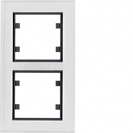 RAMKA PODWÓJNA PIONOWA SZKŁO BIAŁY LUMINA PASSION - HAGER - WL9120