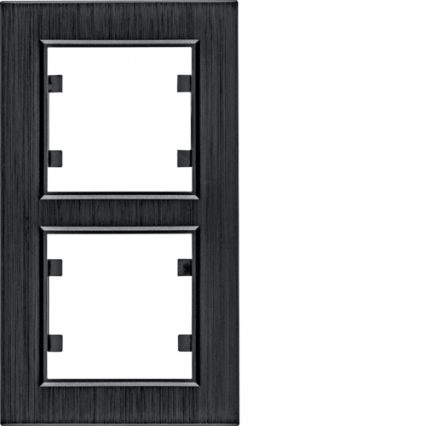 lumina passion Ramka 2-krotna pionowa, aluminium czarne - HAGER - WL9123