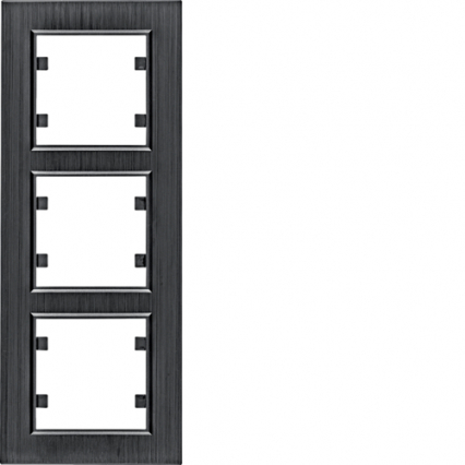 lumina passion Ramka 3-krotna pionowa, aluminium czarne - HAGER - WL9133