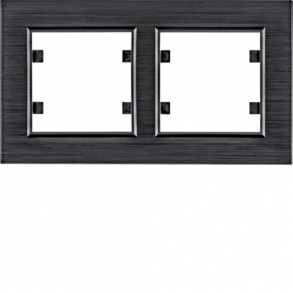lumina passion Ramka 2-krotna pozioma, aluminium czarne - HAGER - WL9223