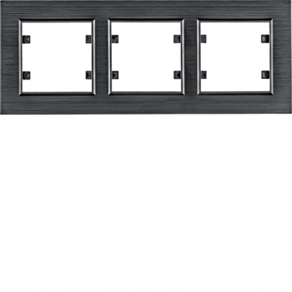 lumina passion Ramka 3-krotna pozioma, aluminium czarne - HAGER - WL9233