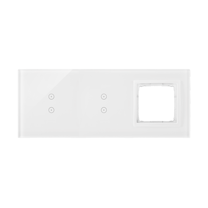 Panel dotykowy S54 Touch, 3 moduły, 2 pola dotykowe pionowe + 2 pola dotykowe pionowe + 1 otwór na osprzęt S54, biała perła - KONTAKT SIMON - DSTR3330/70