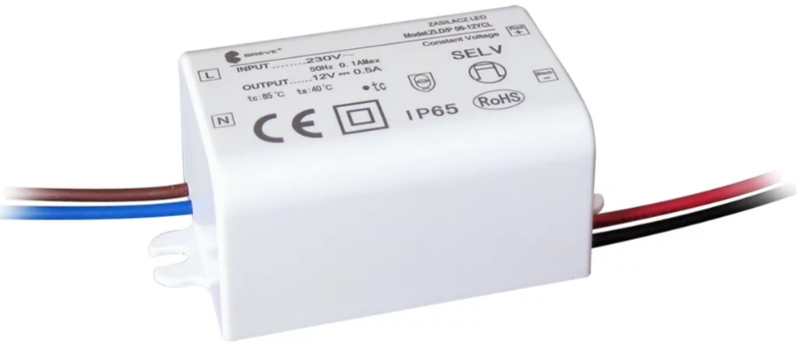 ZASILACZ LED MONTAŻOWY IP65 ZLDP 06-12YCL 230/12V DC 6W 0,5A - BREVE - 19712-9035