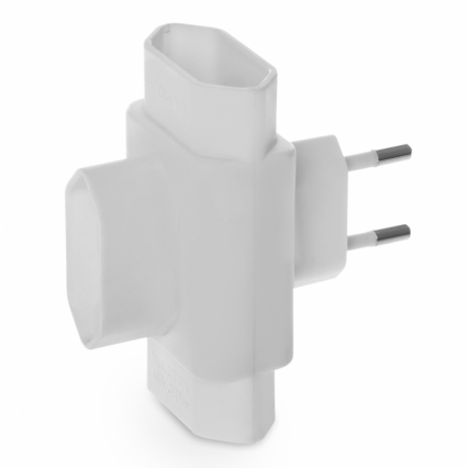 ROZGAŁĘŹNIK POTRÓJNY 3X2P 2,5A 230V IP20 BIAŁY - PLASTROL - R-1