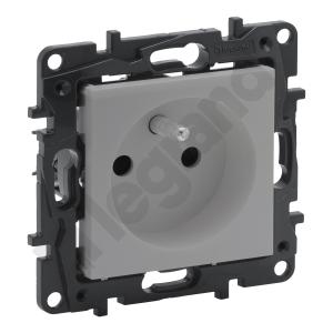 GNIAZDO POJEDYNCZE Z UZIEMIENIEM 2P+Z ZACISKI ŚRUBOWE 16A 230V ALUMINIUM NILOE STEP - LEGRAND - 863330