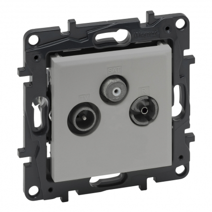 GNIAZDO TV-R-SAT ZAKOŃCZENIOWE 10DB ALUMINIUM NILOE STEP - LEGRAND - 863379