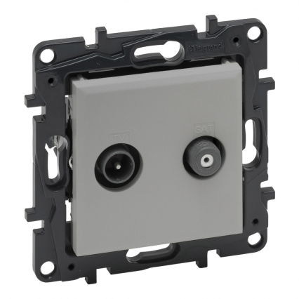 GNIAZDO TV-SAT KOŃCOWE TYPU GWIAZDA 2 PRZEWODY 1.5DB ALUMINIUM NILOE STEP - LEGRAND - 863383