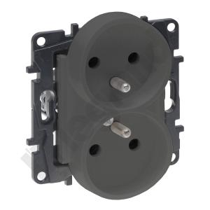 GNIAZDO PODWÓJNE Z UZIEMIENIEM 2X2P+Z ZACISKI ŚRUBOWE 16A 230V STALOWY NILOE STEP - LEGRAND - 863432
