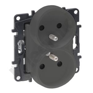 GNIAZDO PODWÓJNE Z UZIEMIENIEM 2X2P+Z Z PRZESŁONĄ DO RAMEK WIELOKROTNYCH ZACISKI ŚRUBOWE 16A 230V STALOWY NILOE STEP - LEGRAND - 863434