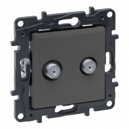 GNIAZDO PODWÓJNE 2XTV TYP F KOŃCOWE TYPU GWIAZDA 1.5DB STALOWY NILOE STEP - LEGRAND - 863476