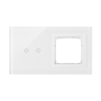 Panel dotykowy S54 Touch, 2 moduły, 2 pola dotykowe poziome + 1 otwór na osprzęt S54, biała perła - KONTAKT SIMON - DSTR220/70