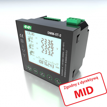 Multimetr panelowy z komunikacją Modbus RTU MID - F&F - DMM-5T-2