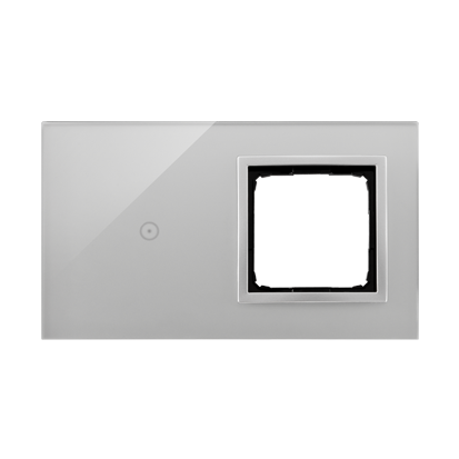 Panel dotykowy S54 Touch, 2 moduły, 1 pole dotykowe + 1 otwór na osprzęt S54, srebrna mgła - KONTAKT SIMON - DSTR210/71