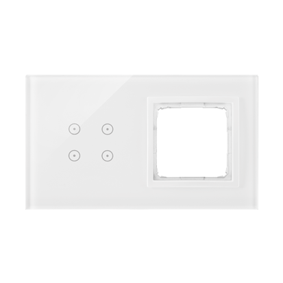 Panel dotykowy S54 Touch, 2 moduły, 4 pola dotykowe + 1 otwór na osprzęt S54, biała perła - KONTAKT SIMON - DSTR240/70