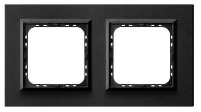 RAMKA PODWÓJNA ALUMINIUM 4MM SZCZOTKOWANY ANTRACYT SONATA - OSPEL - R-2RAC/64/25