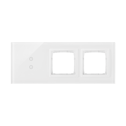 Panel dotykowy S54 Touch, 3 moduły, 2 pola dotykowe pionowe + 2 otwory na osprzęty S54, biała perła - KONTAKT SIMON - DSTR3300/70