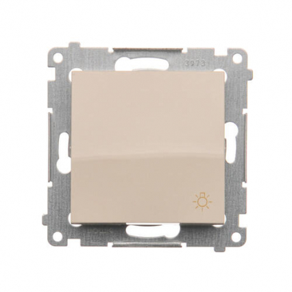 Przycisk „światło” (moduł) 10AX, 250V~, szybkozłącza; kremowy - KONTAKT SIMON - DS1.01/41