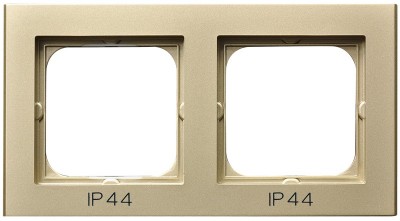 RAMKA PODWÓJNA DO ŁĄCZNIKÓW IP44 SZAMPAŃSKI ZŁOTY SONATA - OSPEL - RH-2R/39