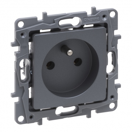 NILOE SELECTION - GNIAZDO 2P+Z 16 A - 250 V~
(BEZ PRZESŁONY, ZACISKI ŚRUBOWE) STAL - LEGRAND - 762340
