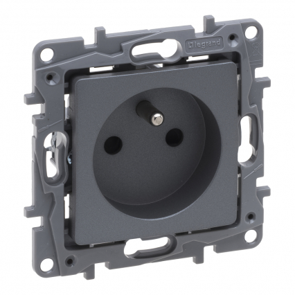 NILOE SELECTION - GNIAZDO 2P+Z 16 A - 250 V~
(Z PRZESŁONĄ, ZACISKI ŚRUBOWE) STAL - LEGRAND - 762327