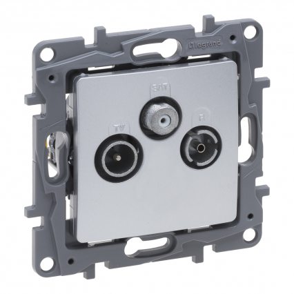 NILOE SELECTION - GNIAZDO TV-RD-SAT PRZELOTOWE 14 DB ALUMINIUM - LEGRAND - 762164