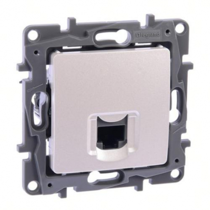 GNIAZDO KOMPUTEROWE POJEDYNCZE RJ45 KAT. 6 UTP PERŁOWY NILOE SELECTION - LEGRAND - 762473