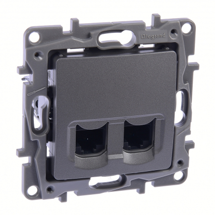 NILOE SELECTION - GNIAZDO 2 X RJ 45 KAT. 6 UTP STAL - LEGRAND - 762374