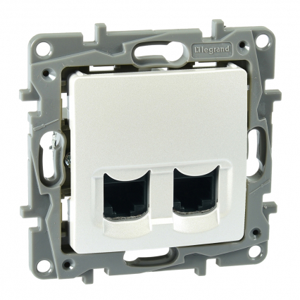 NILOE SELECTION - GNIAZDO 2 X RJ 45 KAT. 6 UTP PERŁA - LEGRAND - 762474