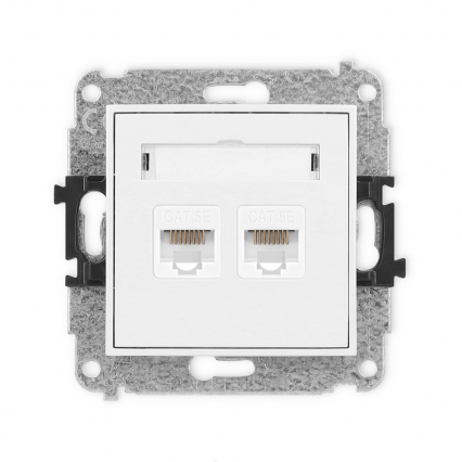 MINI BIAŁE GNIAZDO KOMP.PODW.2XRJ45 KAT.5E MGK-2 - KARLIK - MGK-2