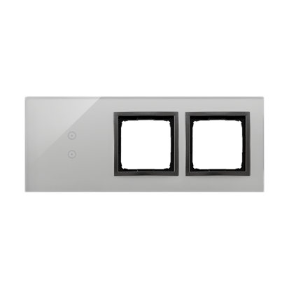 Panel dotykowy S54 Touch, 3 moduły, 2 pola dotykowe pionowe + 2 otwory na osprzęty S54, burzowa chmura - KONTAKT SIMON - DSTR3300/72
