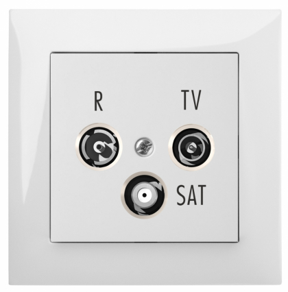 GNIAZDO ANTENOWE RTV-SAT KOŃCOWE MODUŁ BIAŁE SENTIA - ELEKTRO-PLAST NASIELSK - 1453-10