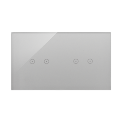 Panel dotykowy S54 Touch, 2 moduły, 2 pola dotykowe poziome + 2 pola dotykowe poziome, srebrna mgła - KONTAKT SIMON - DSTR222/71