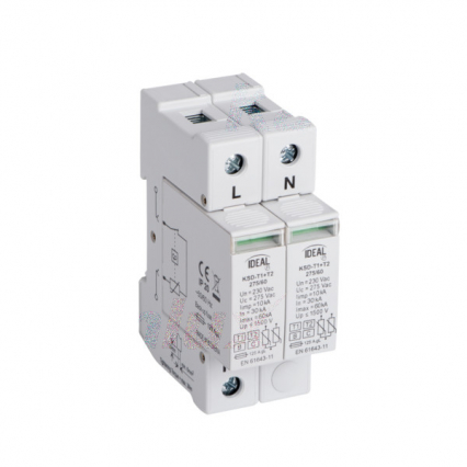 Ogranicznik przepięć KSD-T1T2 275/120 1P+N - KANLUX - 23922