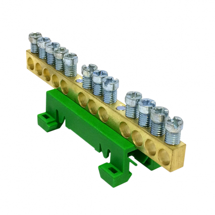 PE12 kolor zielony 12x16mm2 Listwa zaciskowa uziemiająca - MOREK - MAD0012G15