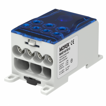 OJL400A niebieski blok dystrybucyjny - rozdzielczy we. 1xAl/Cu240 wyj.  4x35/3x50mm2  1000VAC/DC - MOREK - MAB1401B10