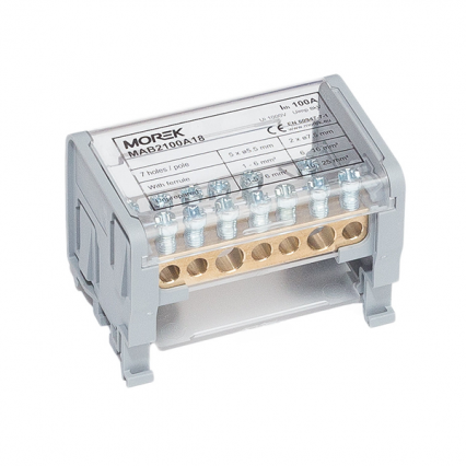 Blok dystrybucyjny Moblock 2P 1000V 100A-7 2x25 + 5x6mm2 - MOREK - MAB2100A18