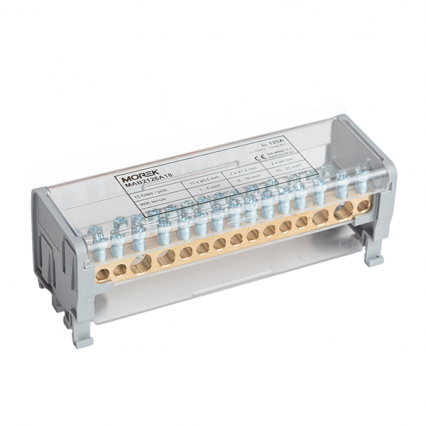 Blok dystrybucyjny Moblock 2P 1000V 125A-15 2x35 + 2x25 + 11x6mm2 - MOREK - MAB2126A18