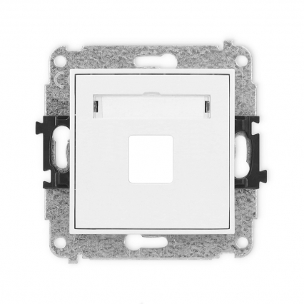 MINI BIAŁY Mechanizm gniazda multimedialnego pojednczego bez modułu (standard Keystone) - KARLIK - MGM-1P