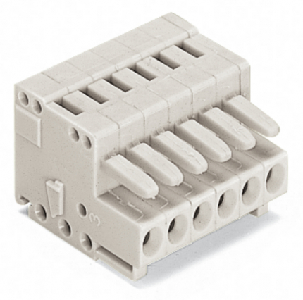 WTYK SPRĘŻYNOWY RASTER 3,5MM 2-TOROWY JASNOSZARY - WAGO - 734-102