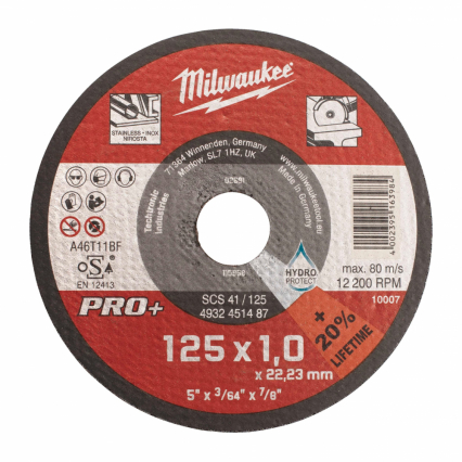 TARCZA TNĄCA MILWAUKEE DO METALU/INOXU 1,9 MM  X 125 MM  - MILWAUKEE - 4932451487