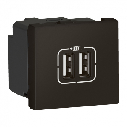 MOSAIC - ŁADOWARKA 2 X USB 2400 MA TYP-A + TYP-A ANTRACYT - LEGRAND - 079194L